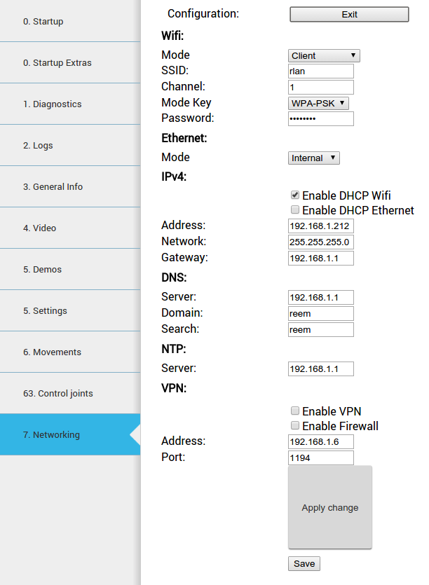 Networking configuration controls